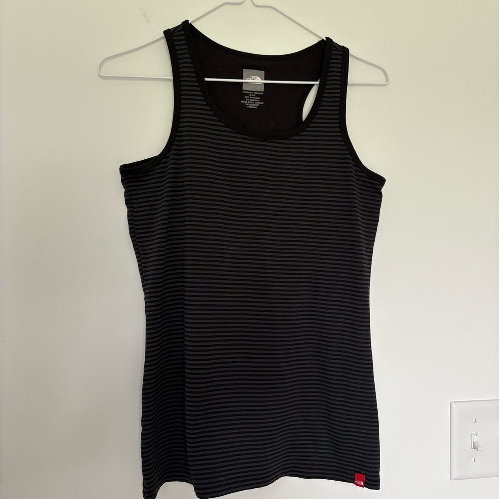 The North Face Black and Gray Striped Tank Top